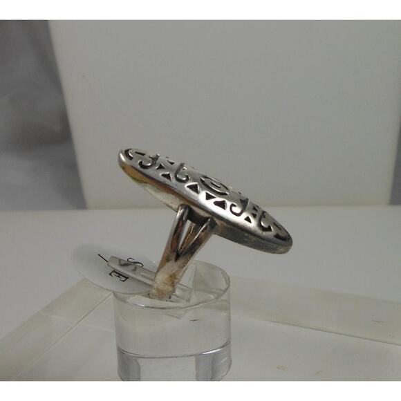 Handmade Tribal Band Ring in Sterling Silver, Size 7 Vintage Statement Jewelry - Picture 2 of 10